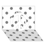 Polka Dots - Gray on White Peace Sign 3D Greeting Card (7x5)