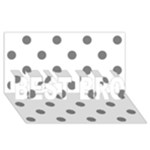 Polka Dots - Gray on White BEST BRO 3D Greeting Card (8x4)