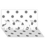 Polka Dots - Gray on White #1 DAD 3D Greeting Card (8x4)