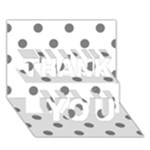 Polka Dots - Gray on White THANK YOU 3D Greeting Card (7x5)