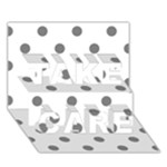Polka Dots - Gray on White TAKE CARE 3D Greeting Card (7x5)