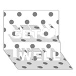 Polka Dots - Gray on White Get Well 3D Greeting Card (7x5)