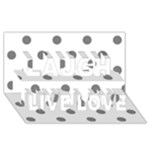 Polka Dots - Gray on White Laugh Live Love 3D Greeting Card (8x4)