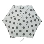 Polka Dots - Gray on White Mini Umbrella