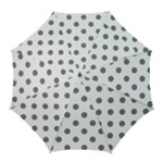 Polka Dots - Gray on White Golf Umbrella