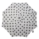Polka Dots - Gray on White Hook Handle Umbrella (Medium)