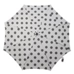 Polka Dots - Gray on White Hook Handle Umbrella (Small)