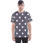 Polka Dots - White on Dark Gray Men s Sport Mesh Tee