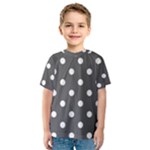 Polka Dots - White on Dark Gray Kid s Sport Mesh Tee