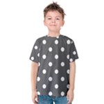 Polka Dots - White on Dark Gray Kid s Cotton Tee