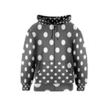 Polka Dots - White on Dark Gray Kid s Zipper Hoodie