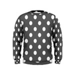 Polka Dots - White on Dark Gray Kid s Sweatshirt