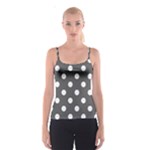Polka Dots - White on Dark Gray Spaghetti Strap Top