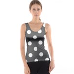 Polka Dots - White on Dark Gray Tank Top