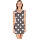 Polka Dots - White on Dark Gray Bodycon Dress