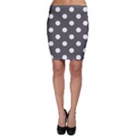 Polka Dots - White on Dark Gray Bodycon Skirt