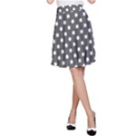 Polka Dots - White on Dark Gray A-Line Skirt