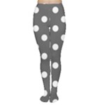 Polka Dots - White on Dark Gray Women s Tights
