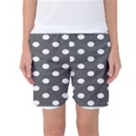 Polka Dots - White on Dark Gray Women s Basketball Shorts