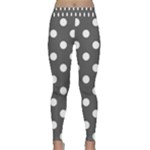 Polka Dots - White on Dark Gray Yoga Leggings