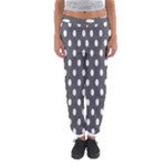 Polka Dots - White on Dark Gray Women s Jogger Sweatpants