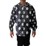 Polka Dots - White on Dark Gray Hooded Wind Breaker (Kids)