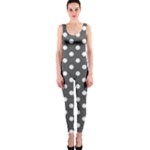Polka Dots - White on Dark Gray OnePiece Catsuit