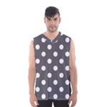 Polka Dots - White on Dark Gray Men s Basketball Tank Top
