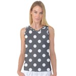 Polka Dots - White on Dark Gray Women s Basketball Tank Top