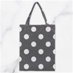 Polka Dots - White on Dark Gray Classic Tote Bag