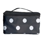 Polka Dots - White on Dark Gray Cosmetic Storage Case