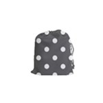Polka Dots - White on Dark Gray Drawstring Pouch (XS)