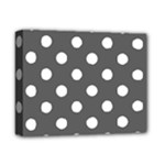 Polka Dots - White on Dark Gray Deluxe Canvas 14  x 11  (Stretched)