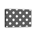 Polka Dots - White on Dark Gray Mini Canvas 6  x 4  (Stretched)