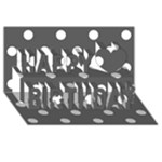 Polka Dots - White on Dark Gray Happy Birthday 3D Greeting Card (8x4)