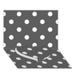 Polka Dots - White on Dark Gray Heart Bottom 3D Greeting Card (7x5)