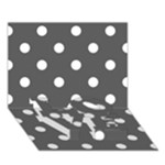 Polka Dots - White on Dark Gray LOVE Bottom 3D Greeting Card (7x5)