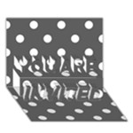 Polka Dots - White on Dark Gray YOU ARE INVITED 3D Greeting Card (7x5)