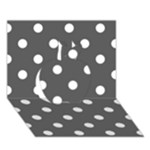 Polka Dots - White on Dark Gray Apple 3D Greeting Card (7x5)