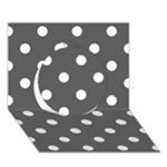 Polka Dots - White on Dark Gray Circle 3D Greeting Card (7x5)