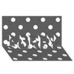 Polka Dots - White on Dark Gray SORRY 3D Greeting Card (8x4)