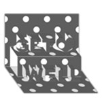 Polka Dots - White on Dark Gray Get Well 3D Greeting Card (7x5)