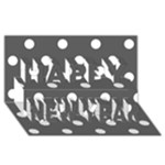 Polka Dots - White on Dark Gray Happy New Year 3D Greeting Card (8x4)