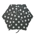 Polka Dots - White on Dark Gray Mini Umbrella