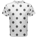 Polka Dots - Dark Gray on White Men s Cotton Tee