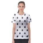 Polka Dots - Dark Gray on White Women s Sport Mesh Tee