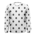Polka Dots - Dark Gray on White Men s Long Sleeve T-shirt