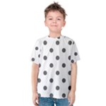 Polka Dots - Dark Gray on White Kid s Cotton Tee
