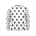 Polka Dots - Dark Gray on White Kid s Sweatshirt
