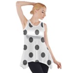 Polka Dots - Dark Gray on White Side Drop Tank Tunic
